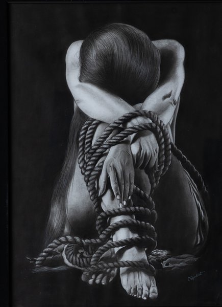Unbound | Symbolic Charcoal Figurative Artwork