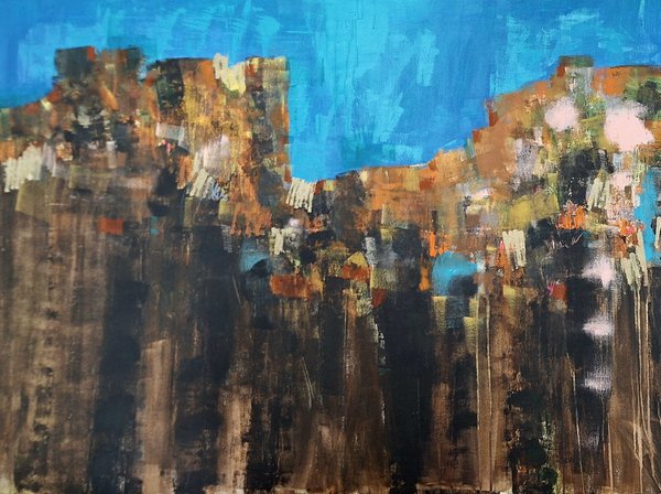 City Of Dreams - 1 | Abstract Cityscape Mixed Media Art