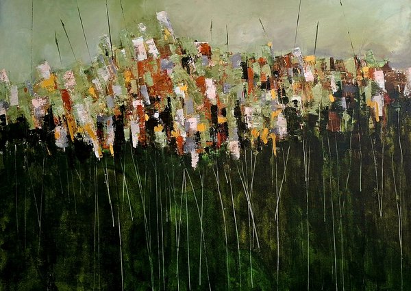 Colours Of My Town | Abstract Cityscape Painting
