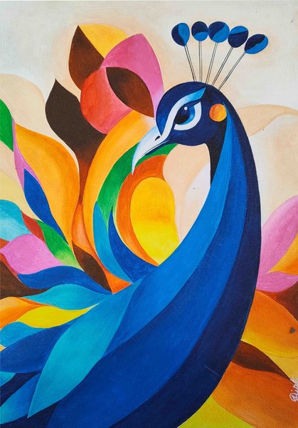 The Peacock-a Symbol Of Beauty | Folk Painting