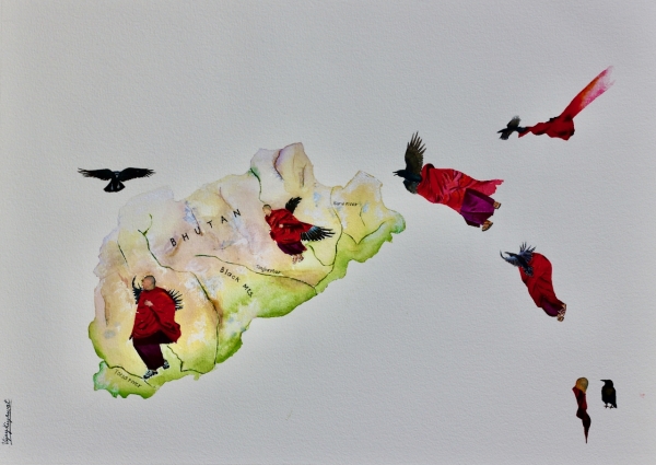Raven Deity | Spiritual Watercolor Painting on Arches Paper