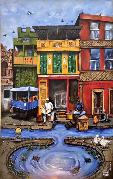 Amdavad Diaries | Street Life Acrylic Painting