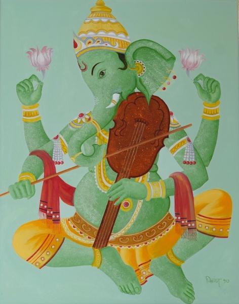 Melody Of Devotion Ganesha Painting