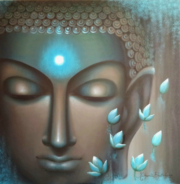Divine Soul Buddha Acrylic Painting on Canvas