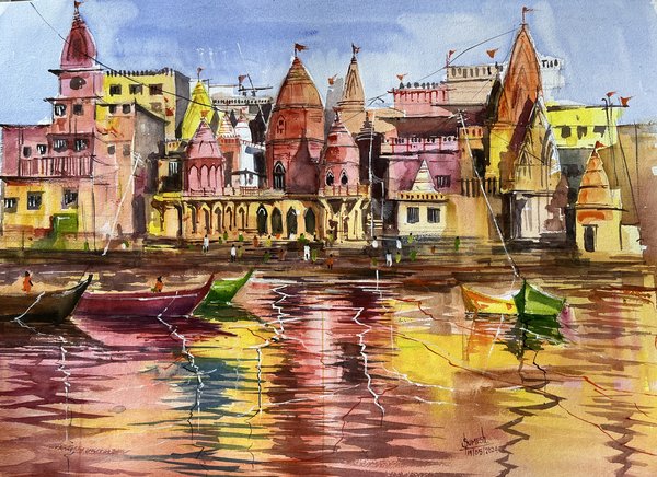 Varanasi 2 | Original Spiritual Watercolor Painting