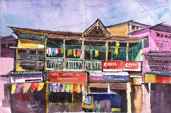 Old House in Nashik | Heritage Cityscape Painting