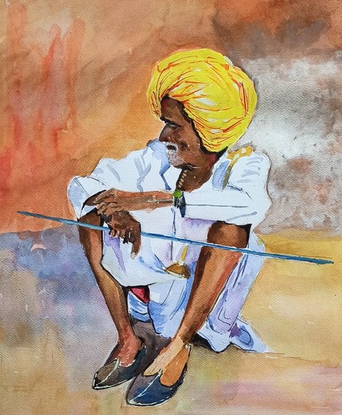 Old Warkari | Cultural Portrait Painting