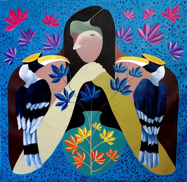 Summer Conversations Figurative Bird Art