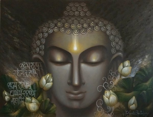 Nirvana Grey | Buddha Meditation Painting