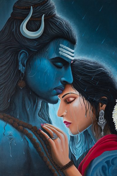 Devine Union Shivshakti | Handmade Spiritual Painting