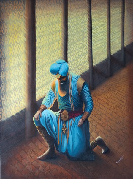 Solitude in Light | Sikh Warrior Figurative Painting