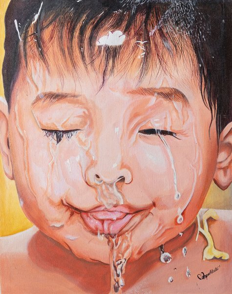 Pure Delight - Child & Water Harmony | Portrait Art