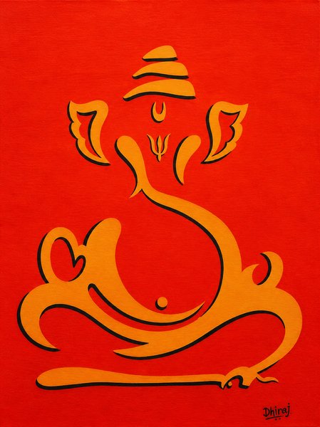 Divine Ganesha | Contemporary Hindu Spiritual Wall Art