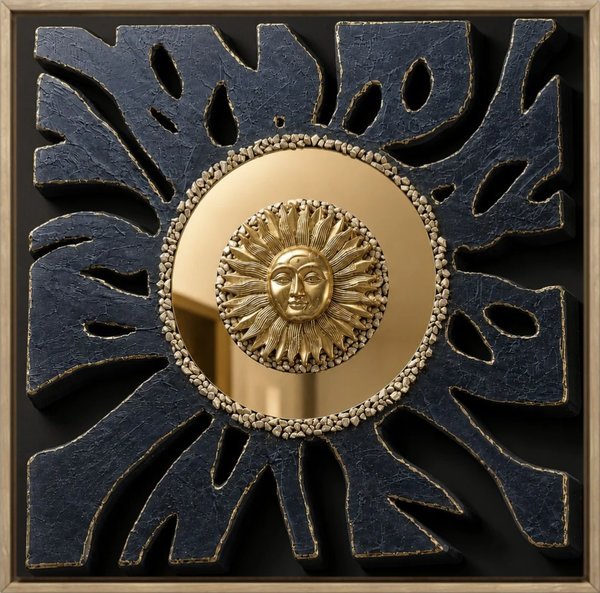 The Inner Light | Textured Sun Gold Wall Art