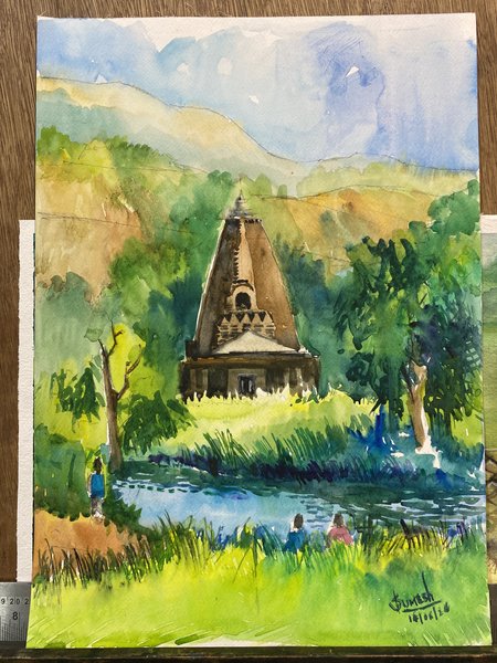 Amruteshwar Temple | Mountain Landscape Art