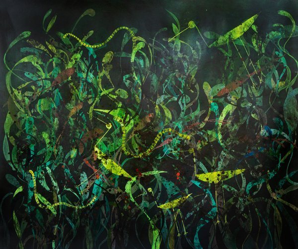 My Father's Garden 2 | Abstract Botanical Mixed Media Art