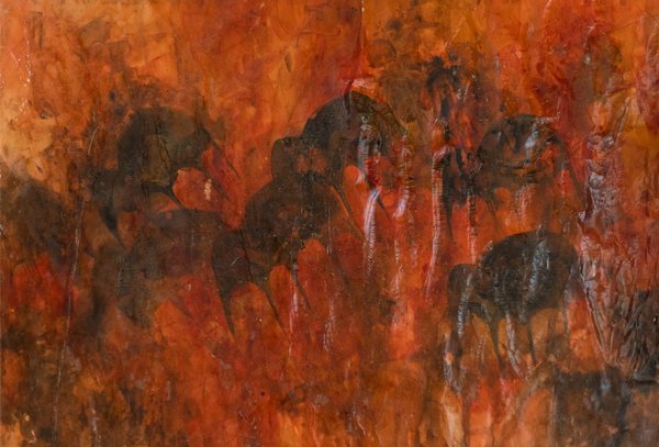 Gardens In Ember 2 | Abstract Mixed Media Art
