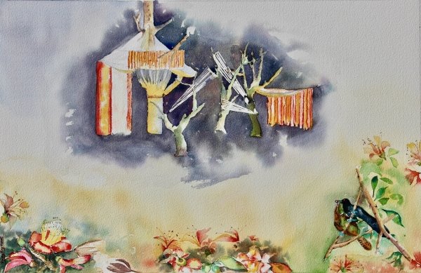 Vasant Ritu | Spring Celebration Watercolor Art