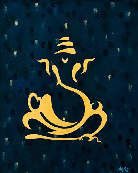 Golden Ganesha | Spiritual Wall Art