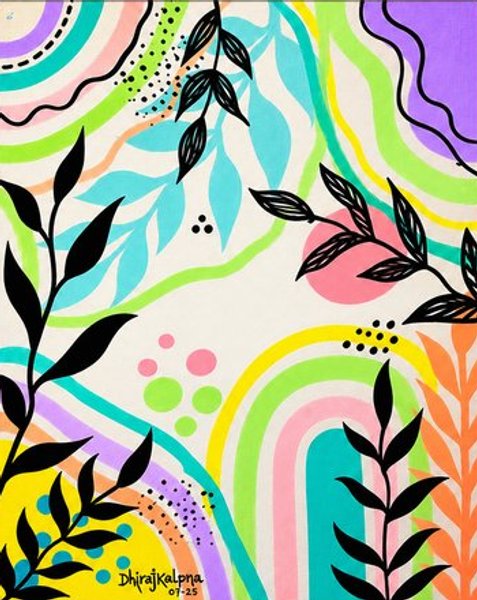 Rhythm Of Nature | Contemporary Abstract Botanical Painting