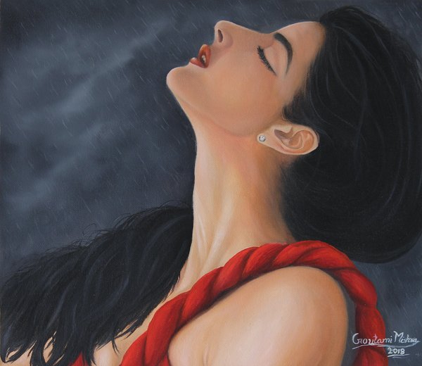 Woman Enjoying Rain