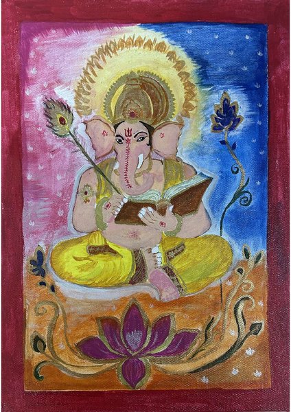 Lotus Wisdom | Folk Devotional Painting