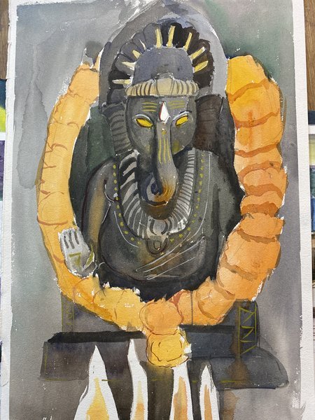 Ganpati-2 | Ganesha Watercolor Painting
