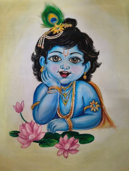 Bal Krishna - Divine Innocence | Devotional painting