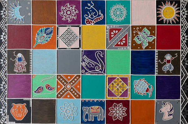 Multi-motif Handmade Lippan Wall Art