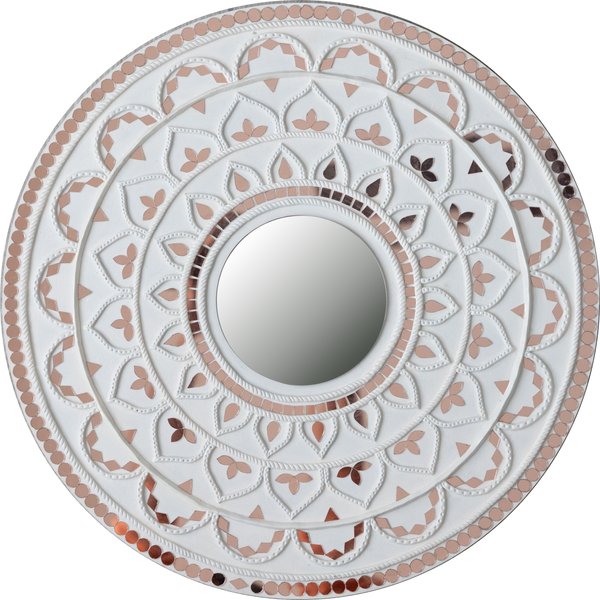 Rose Gold Mirror Lippan Art | Round Wall Art