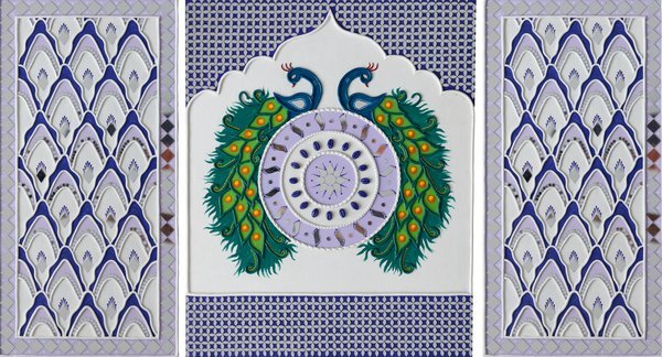 The Royal Mayura Triptych | Peacock Painting