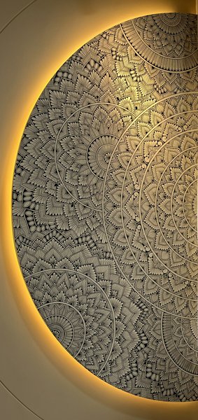 Golden Veil | Circular Wall Artwork