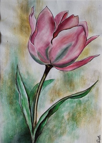 Pink Tulip | Floral Painting