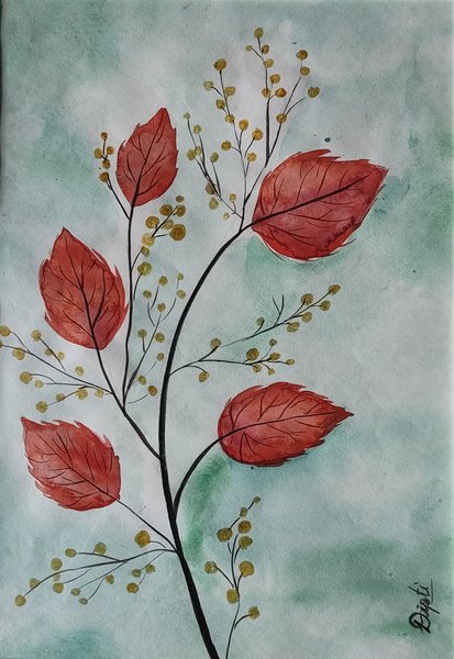 Crimson Blooms | Botanical Watercolor Art
